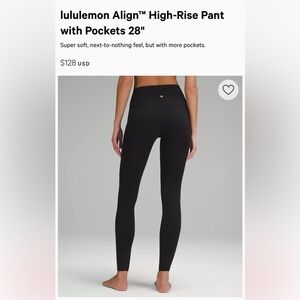 Lululemon Align High Rise Pant with Pockets, Size 6